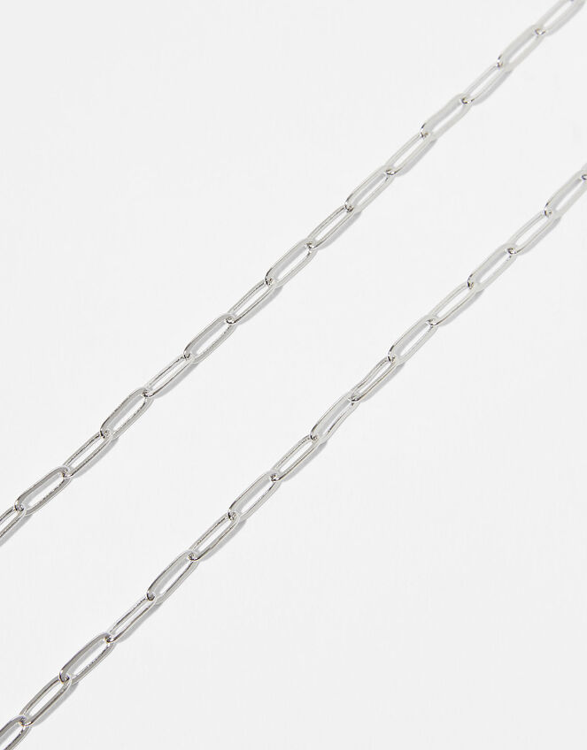 Platinum-Plated Paperclip Chain Necklace, , large