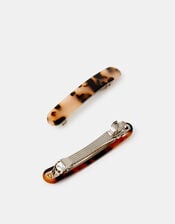 2-Pack Tort Barrette Hair Clips, , large
