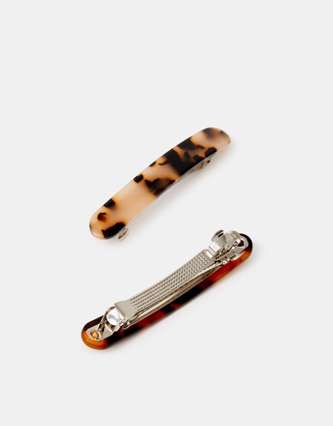 2-Pack Tort Barrette Hair Clips, , large