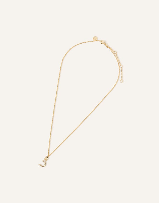 14ct Gold-Plated Arabic Initial Pendant Necklace - S (Saad), , large