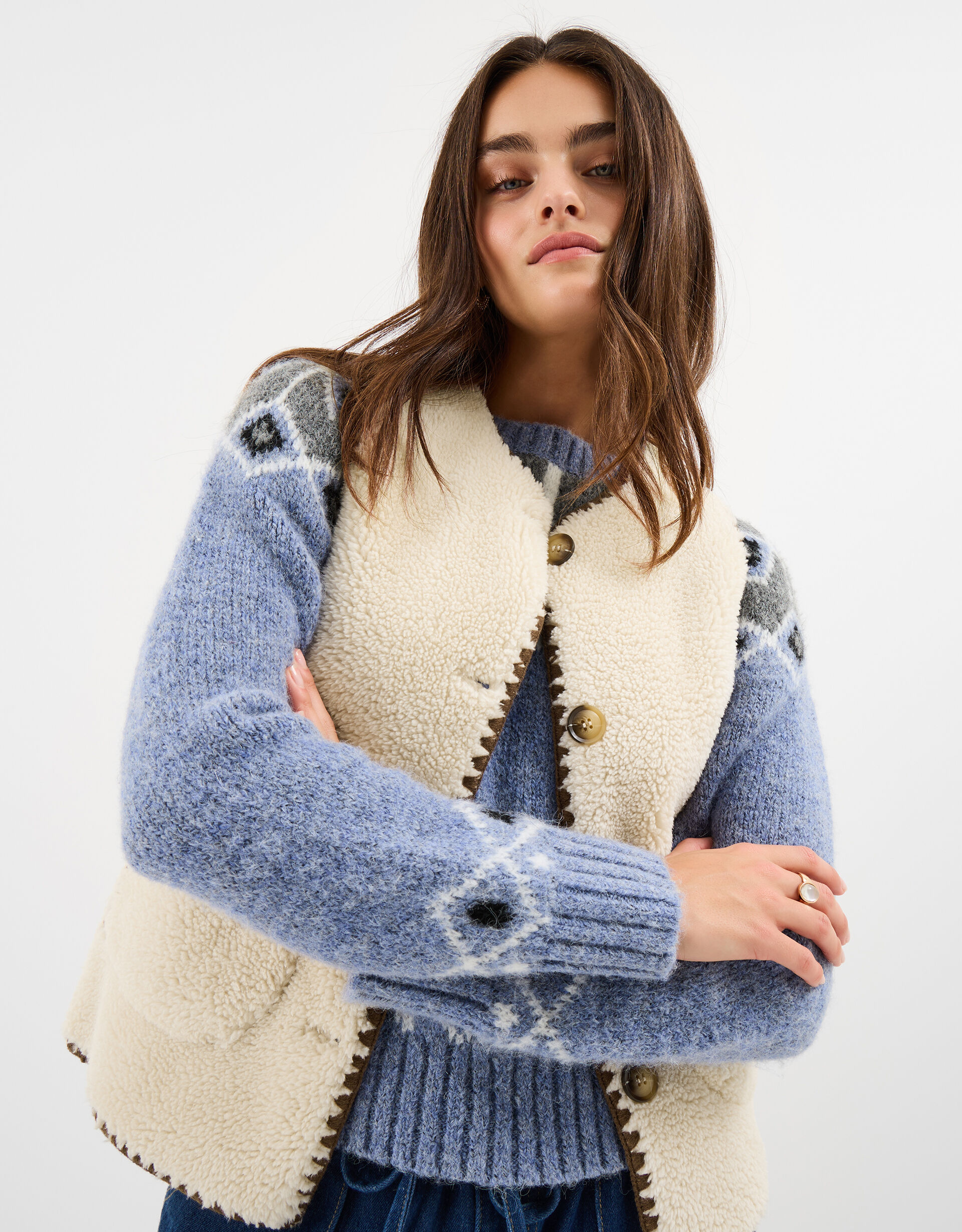 Faux Shearling Gilet Cream | Shop All | Accessorize UK