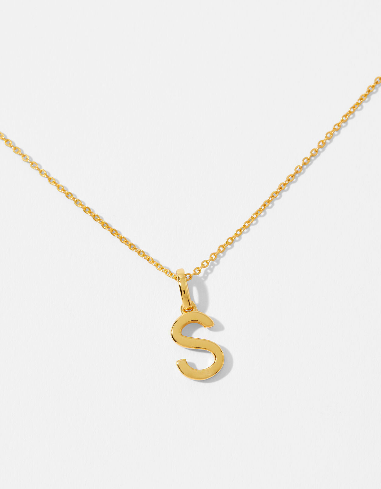 Gold Vermeil Initial Pendant Necklace 