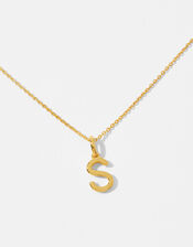 Gold Vermeil Initial Pendant Necklace - S, , large