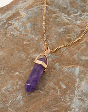 Semi-Precious Stone Pendant Necklace, Purple (PURPLE), large