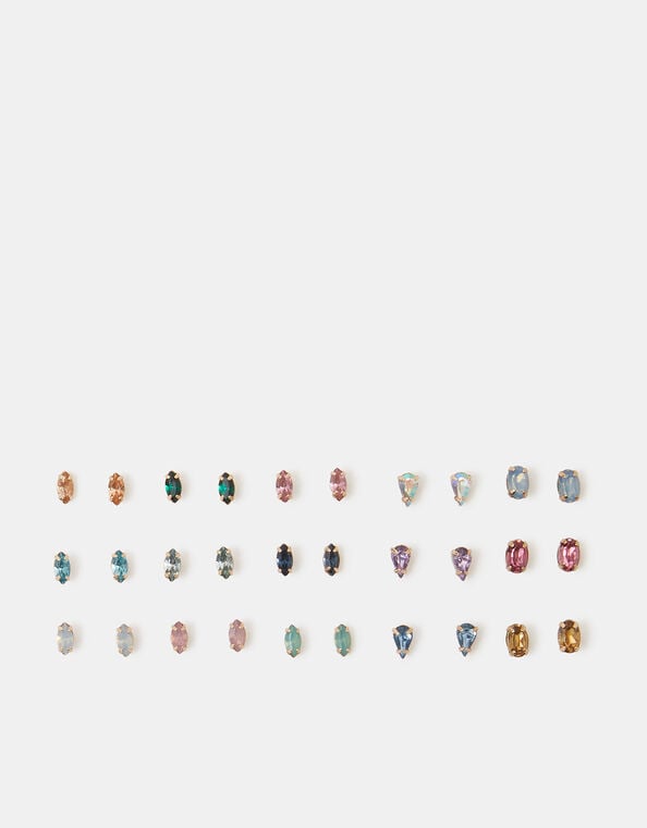 15-Pack Gemstone Marquise Stud Earrings, , large