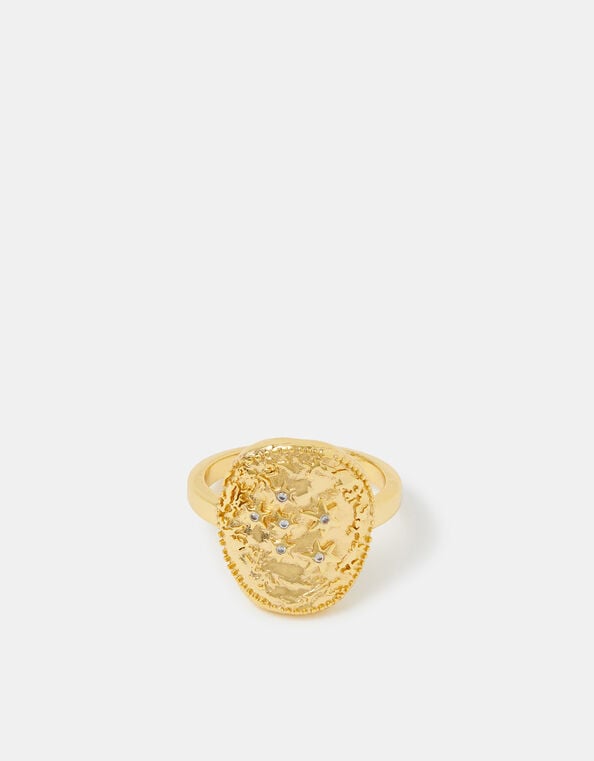 14ct Gold-Plated Celestial Coin Ring Gold
