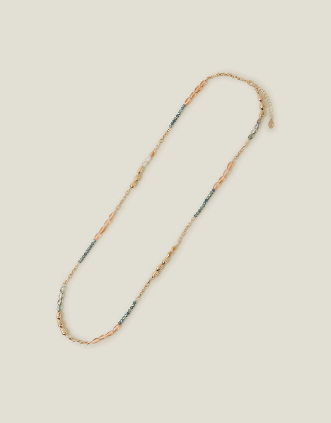 Long Facet Bead Rope Necklace, , large
