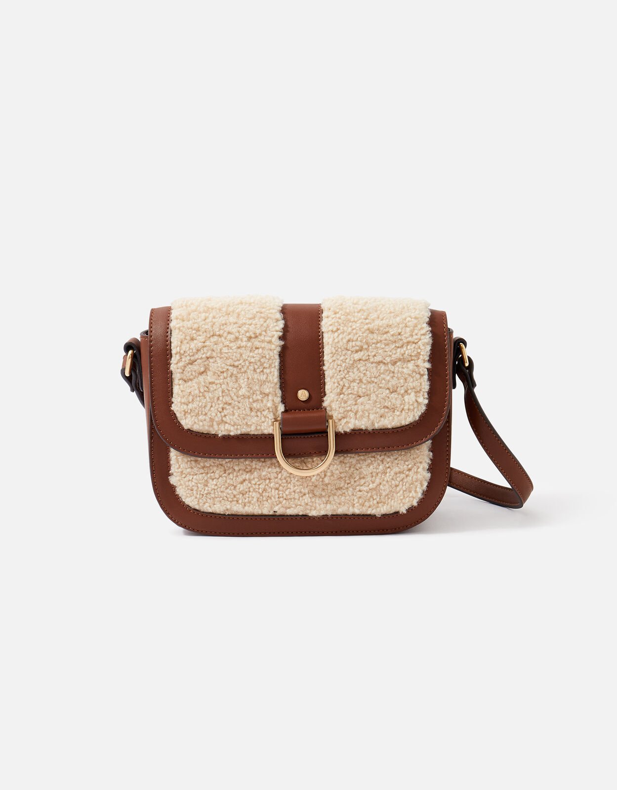 Faux Shearling Cross Body Bag
