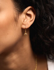 14ct Gold-Plated Sun Hoop Drop Earrings, , large