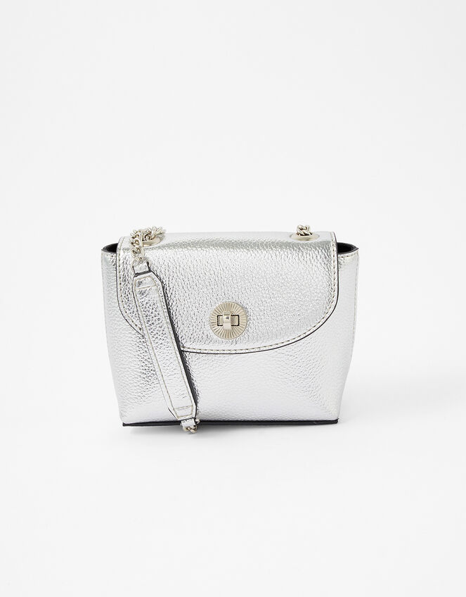 Mini Metallic Bag, Silver (SILVER), large