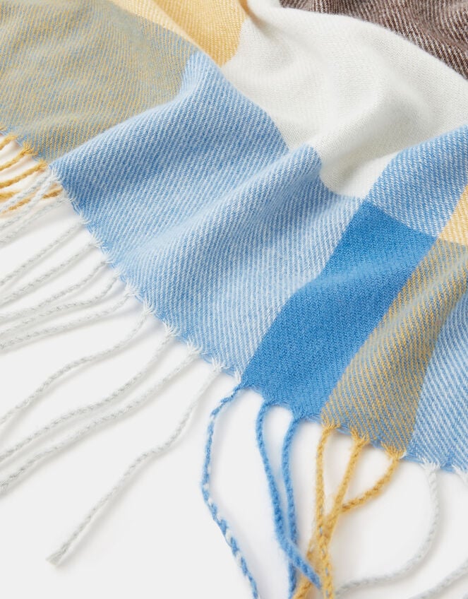 Fringe Check Blanket Scarf, , large