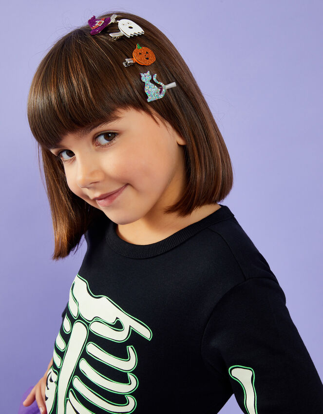 4-Pack Girls Halloween Salon Hair Clips, , large
