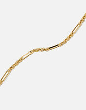 Gold-Plated Figaro Chain Bracelet, , large