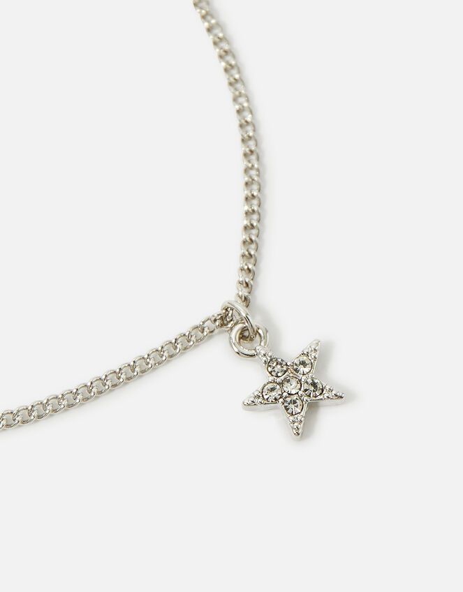 Pave Star Clasp Bracelet, Silver (SILVER), large