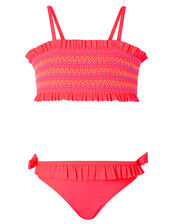 Smock Bandeau Bikini, Pink (PINK), large