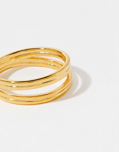 Gold-Plated Double Band Ring Gold | Z for Accessorize | Accessorize UK