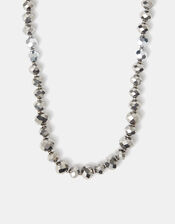 Metallic Facet Beaded Necklace, , large