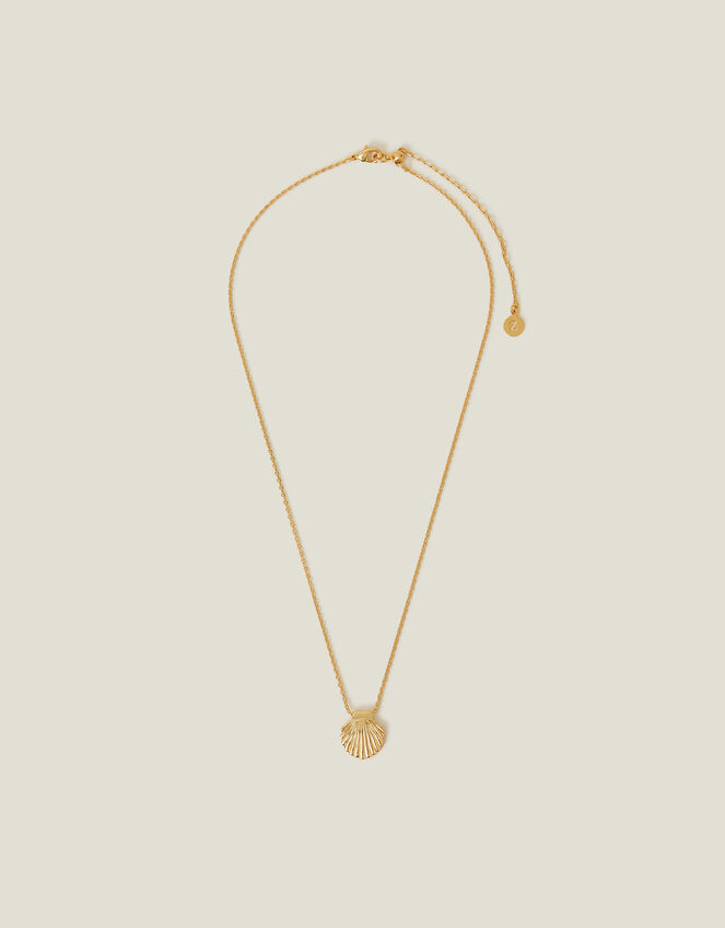 14ct Gold-Plated Shell Necklace, , large