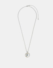 Sterling Silver-Plated Evil Eye Pendant Necklace, , large