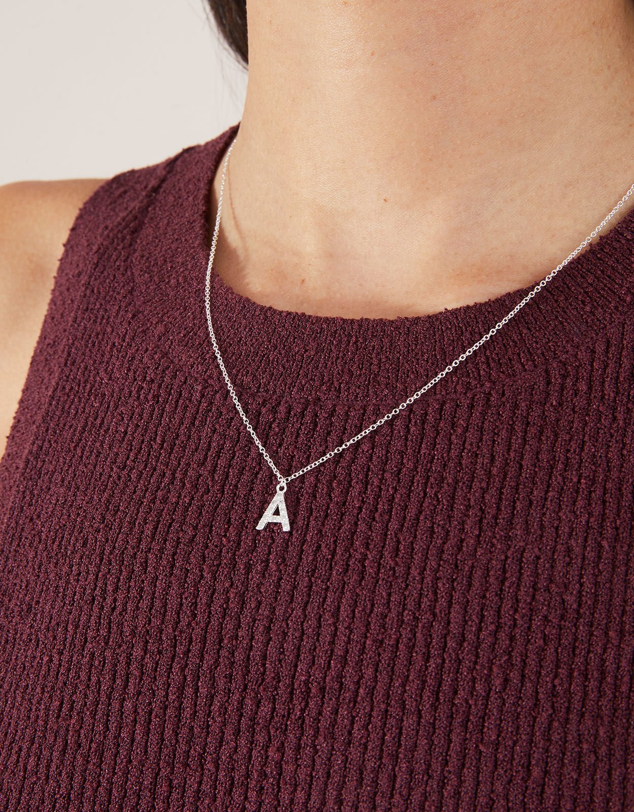 Large sterling store silver initial pendant