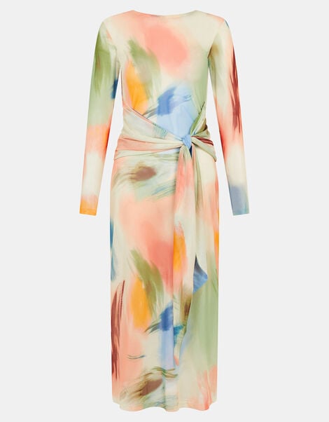 Watercolour Mesh Maxi Dress, Multi (BRIGHTS MULTI), large