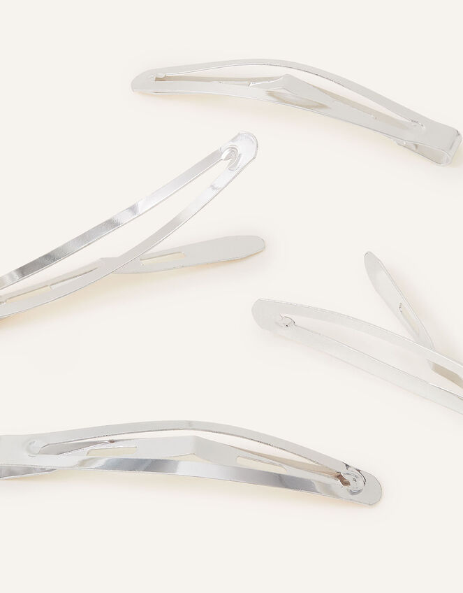4-Pack Metal Snap Hair Clips, , large