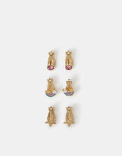 3-Pack Girls Rainbow Clip-On Earrings, , large