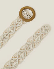 Macrame Belt, Cream (CREAM), large