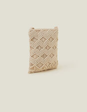 Macrame Fringe Phone Bag, , large