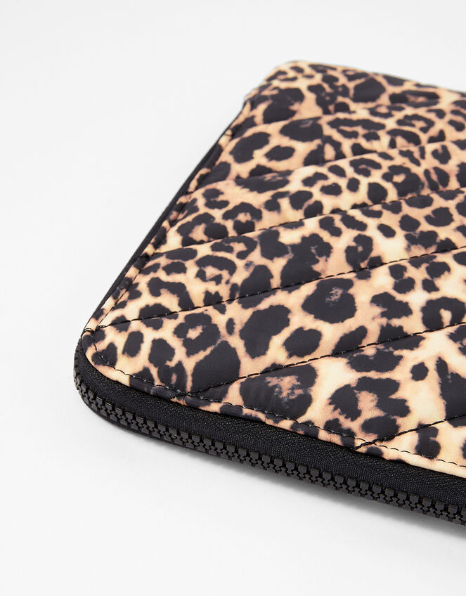 Quilted Nylon Laptop Case, Leopard (LEOPARD), large
