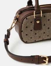 Heart Houndstooth Bowler Bag, , large