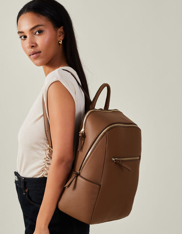 Smart Zip Around Backpack, Tan (TAN), large