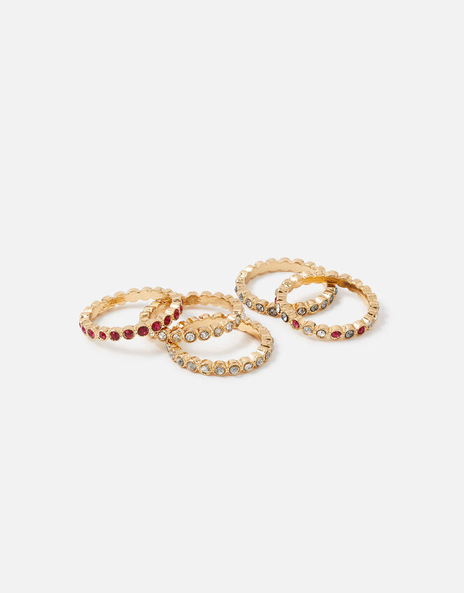 Berry Blush Bezel Eternity Ring Set, Red (BERRY), large