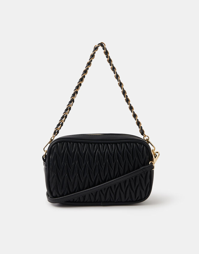 Small Ruched Crossbody Bag, Black (BLACK), large
