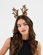 Glitter Reindeer Antlers Headband, , large