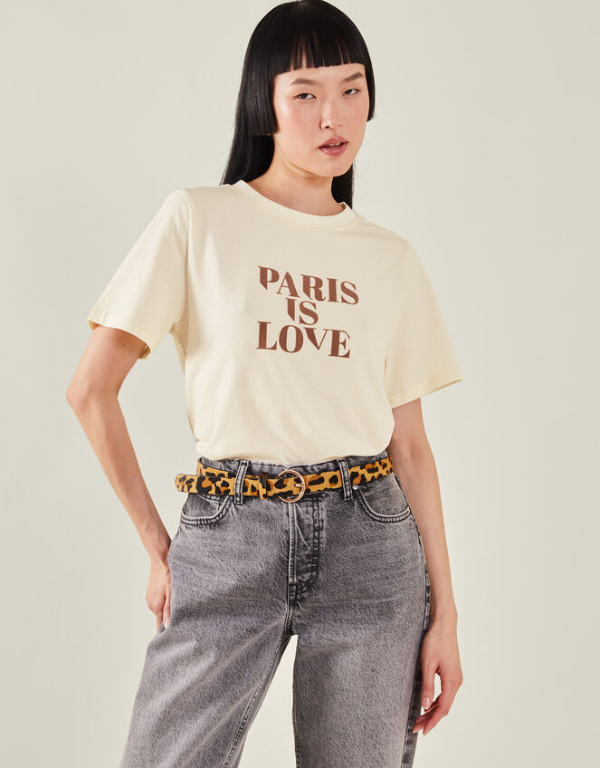 Grace & Mila Paris Is Love Graphic T-Shirt, Camel (BEIGE), large