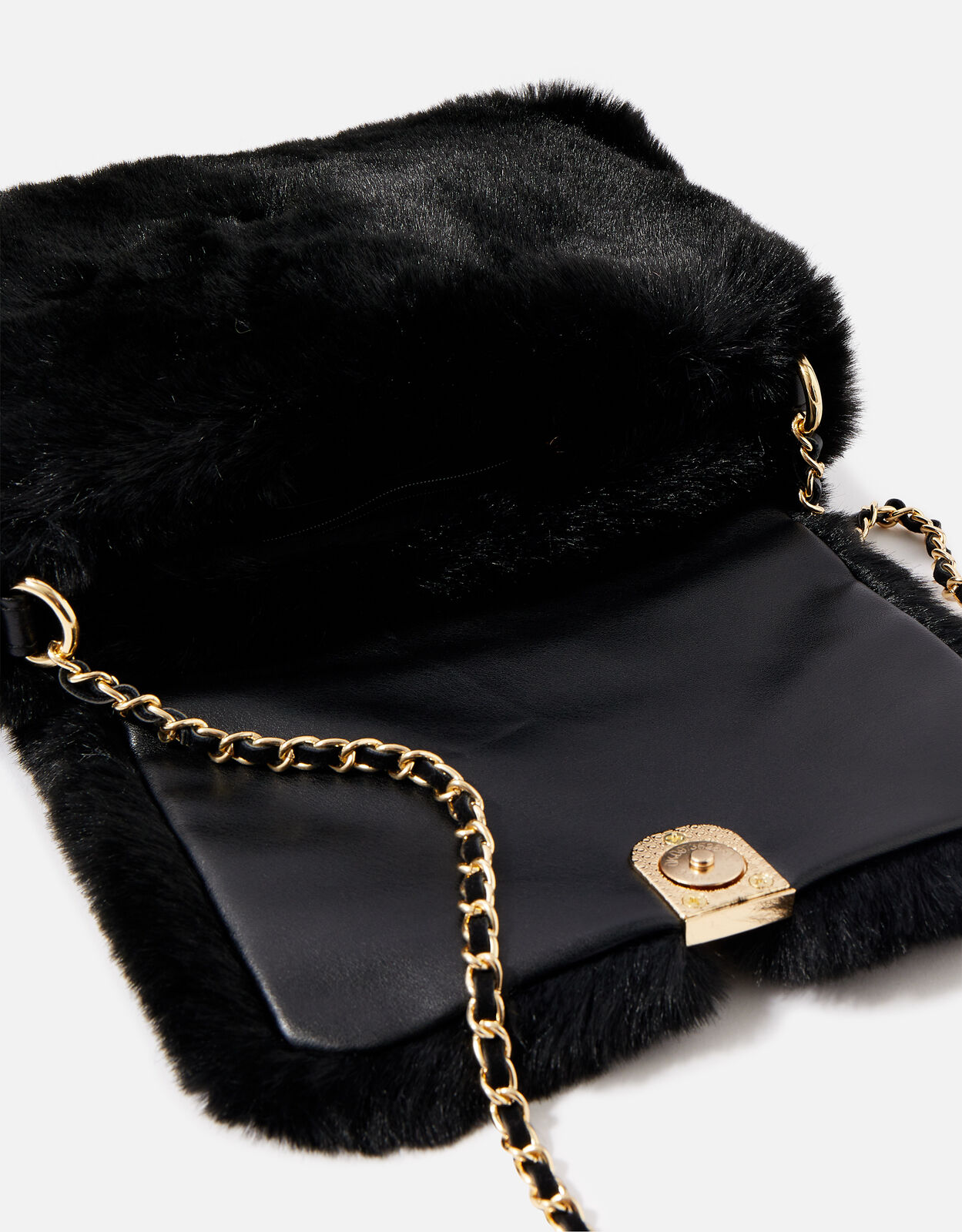 Faux top fur crossbody