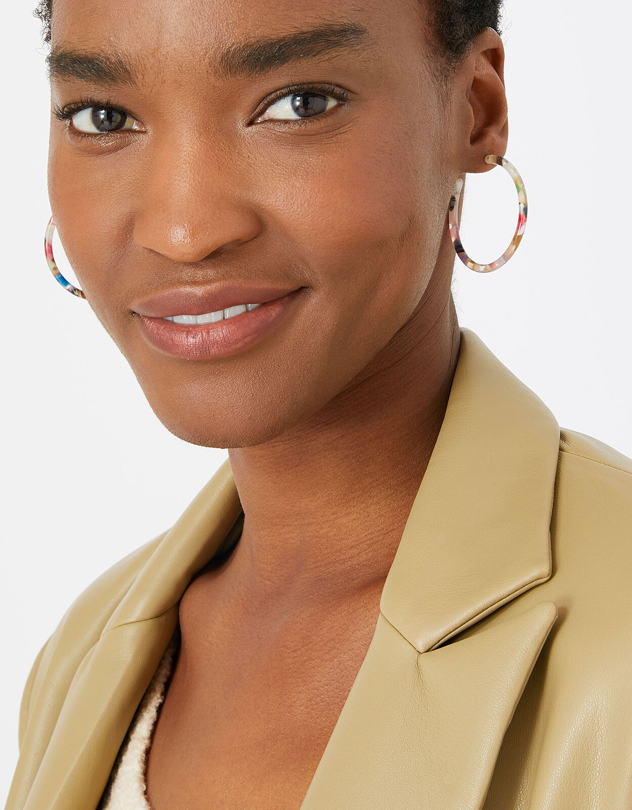 Large tortoise clearance shell hoop earrings