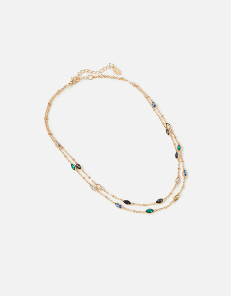 Blue Harvest Double Chain Gem Necklace, , large