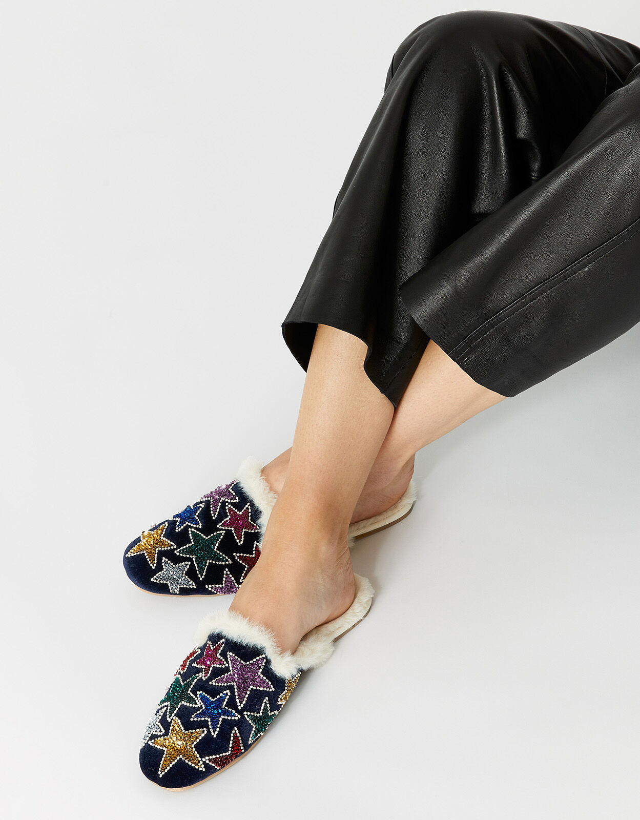 Abstract Floral Embellished Beaded Sliders Multi | Sandals & Flip Flops | Accessorize  UK