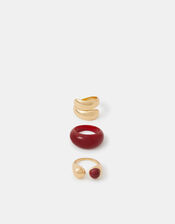 3-Pack Chunky Resin Rings, Gold (GOLD), large
