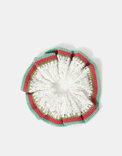 Stripe Crochet Hair Scrunchie, , large