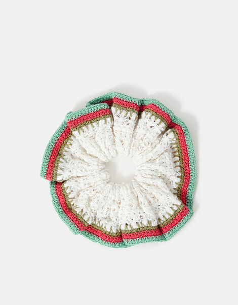 Stripe Crochet Hair Scrunchie, , large