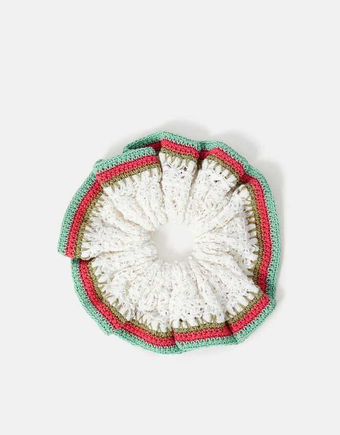 Stripe Crochet Hair Scrunchie, , large