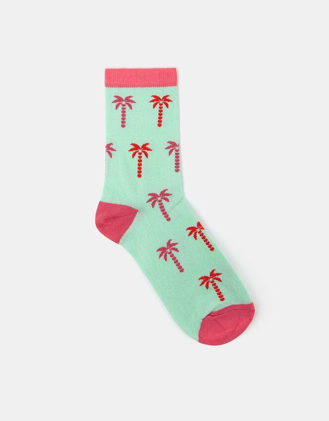 Palm Tree Socks Light Green, , large