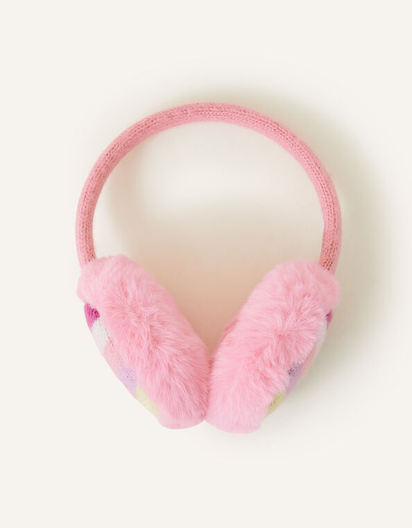 Girls Stripe Knit Earmuffs, , large