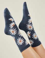 All Over Daisy Print Socks, , large