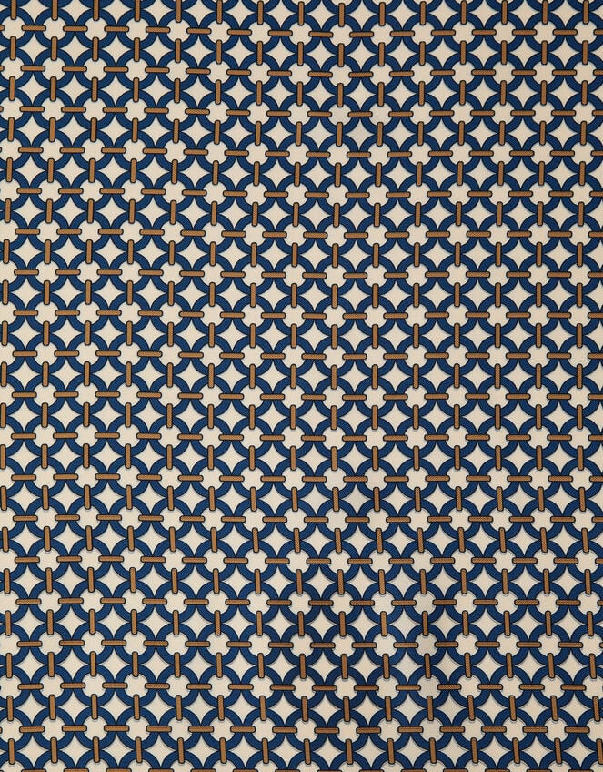 Reversible Tile Print Square Satin Scarf, , large