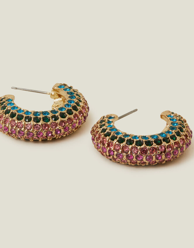 Encrusted Chunky Hoops, , large