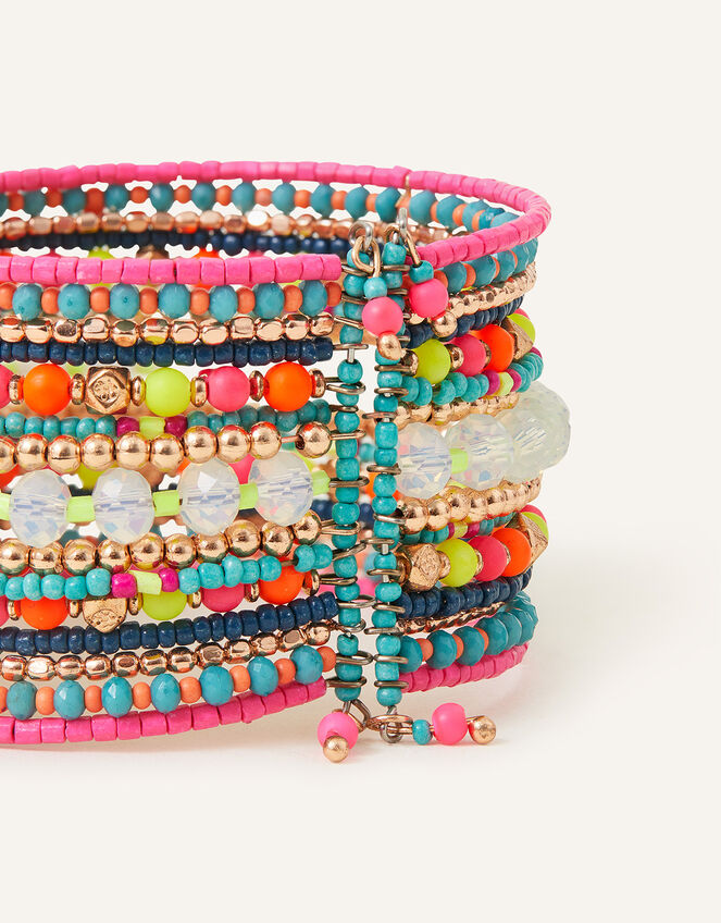 Statement Beaded Cuff Bracelet, , large